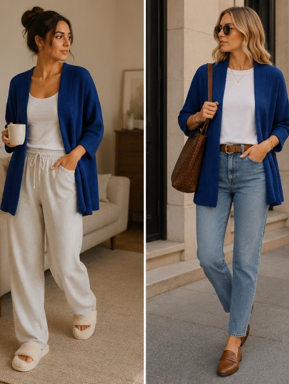 Time and Tru Open Blue Cardigan